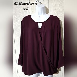 41 Hawthorn Deep Wine Blouse
